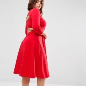 ASOS CURVE Dress - midi skater/cutout back
